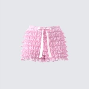 Aria Pink Ruffle Mini Short XS
